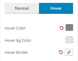 Filter Hover Settings