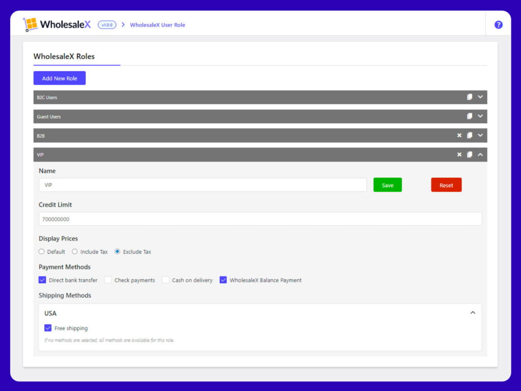 WholesaleX User Role Management