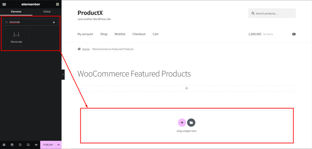 Adding Shortcode Widget in Elementor