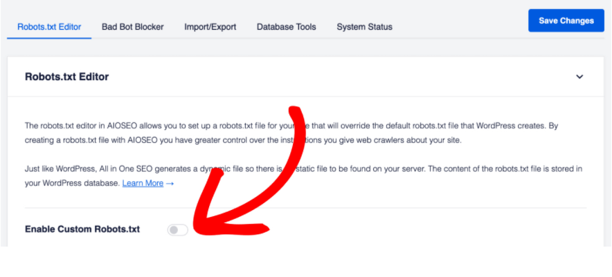 AISEO Custom Robots txt Editor