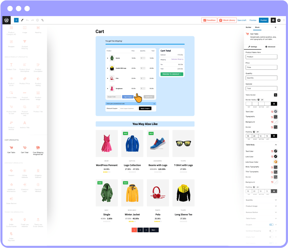 Cart Page Builder