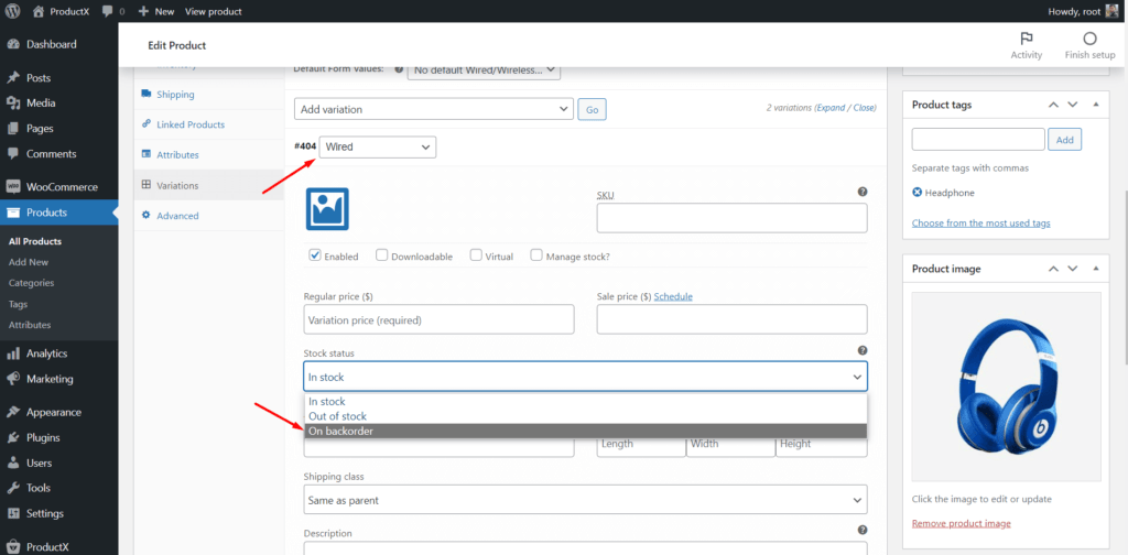 Configure Variations