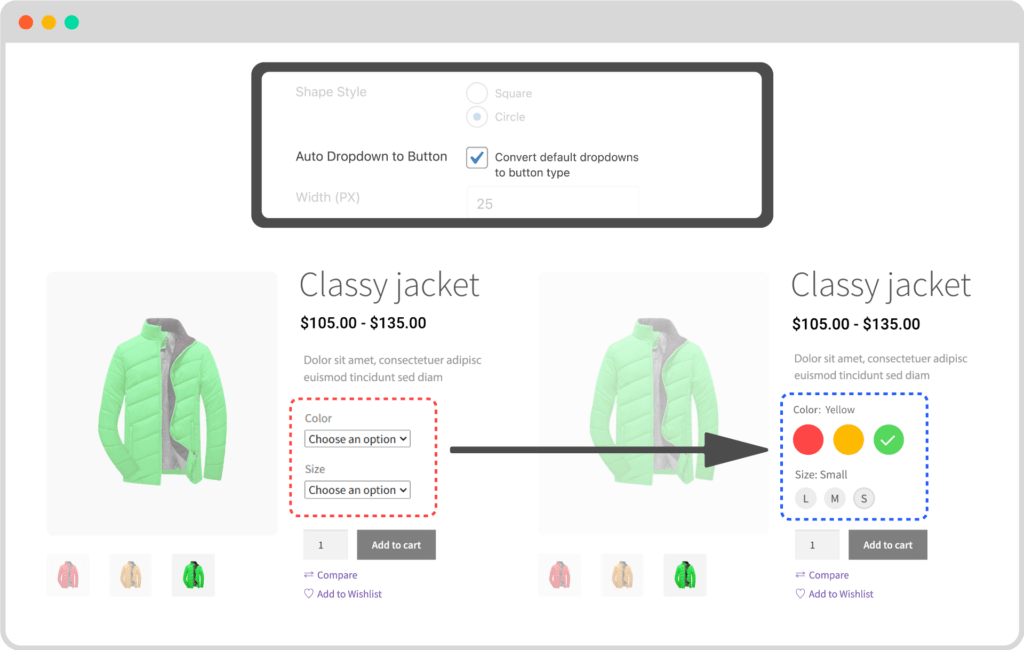 Convert Dropdowns to Swatches