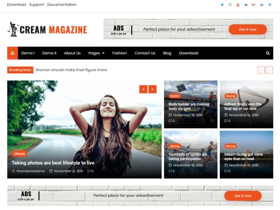 CreamMagazine Theme