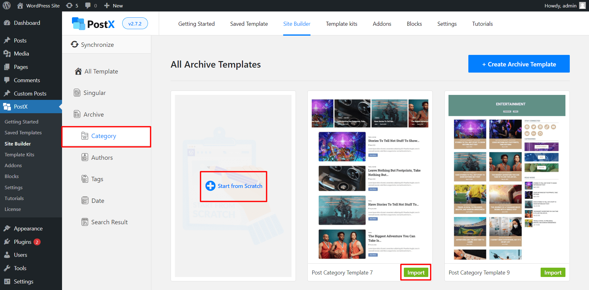 Creating Category Page Template