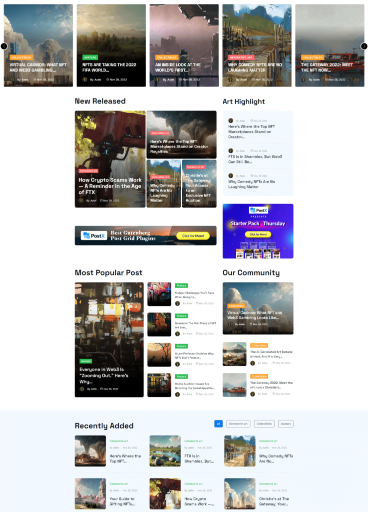 Introducing PostX NFT & Crypto News Layout to Craft Amazing Visual Experience