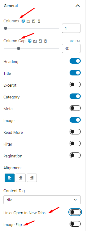 Post List Block General Setting