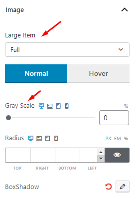 Post Slider Block Image Setting