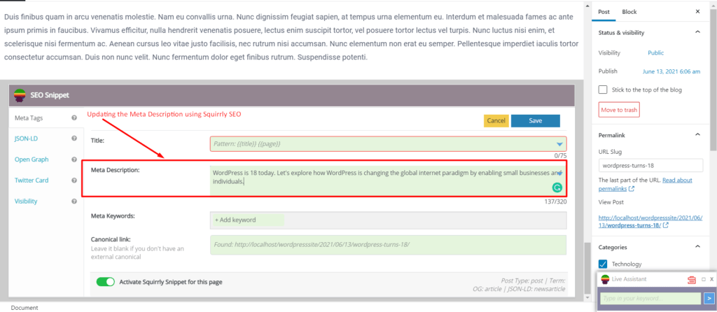 Changing_Post_Meta_Description_with Squirrly_SEO