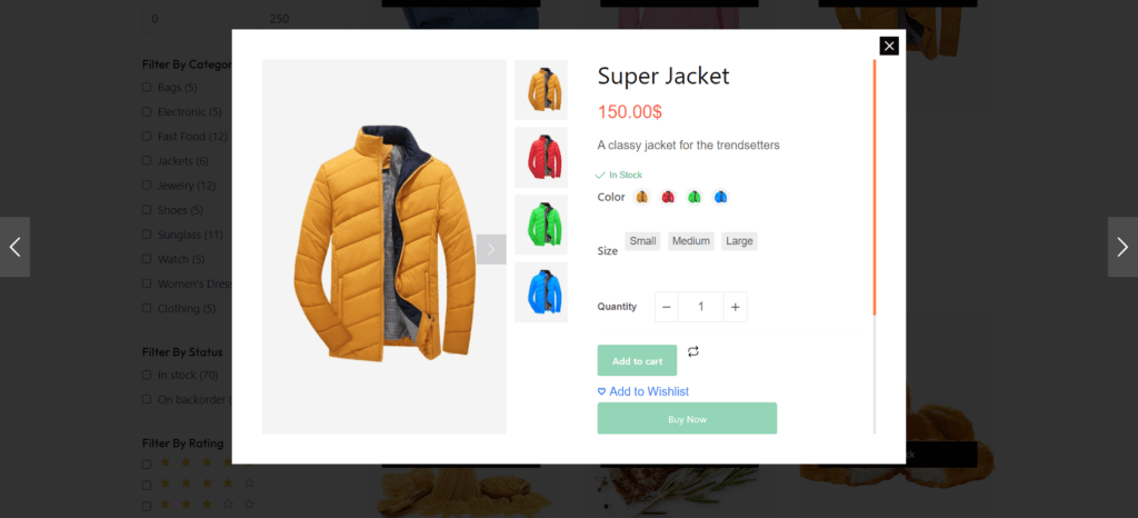 WooCommerce Quick View Thumbnails