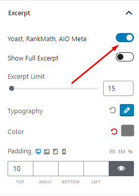 Turn on Yoast, RankMath, AIO Meta