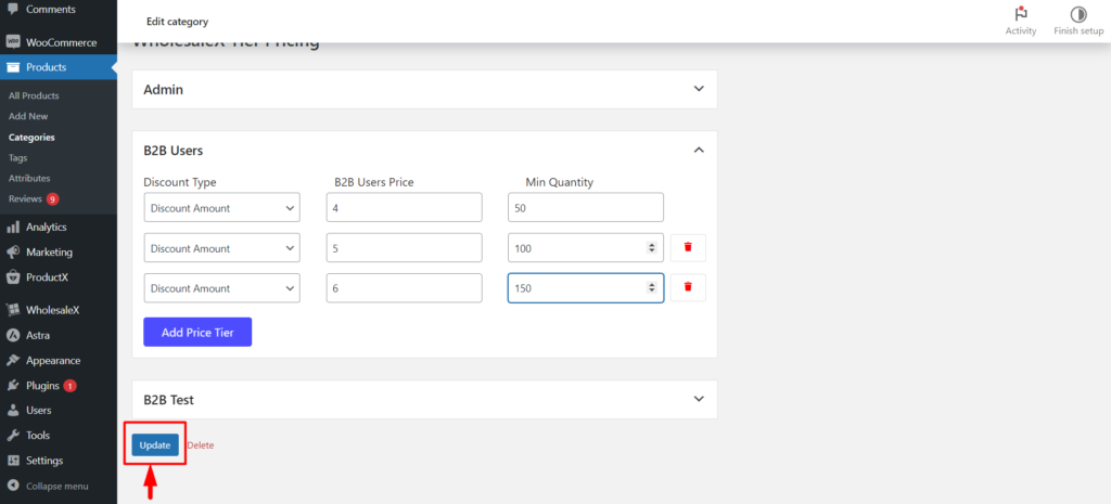 Updating Category After Configuring