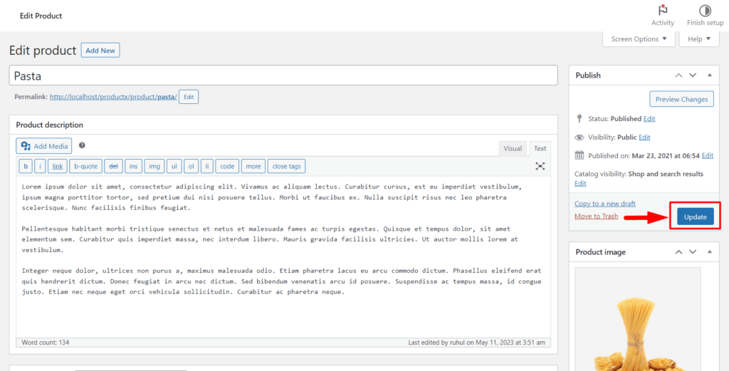 Updating Product After Configuring