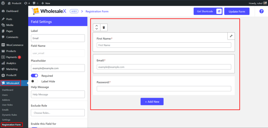 WholesaleX Registration Form