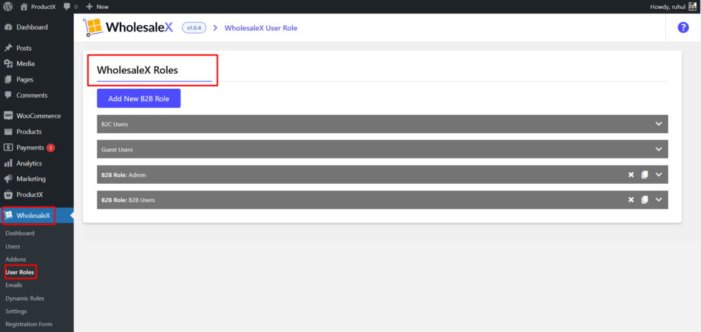 WholesaleX User Roles