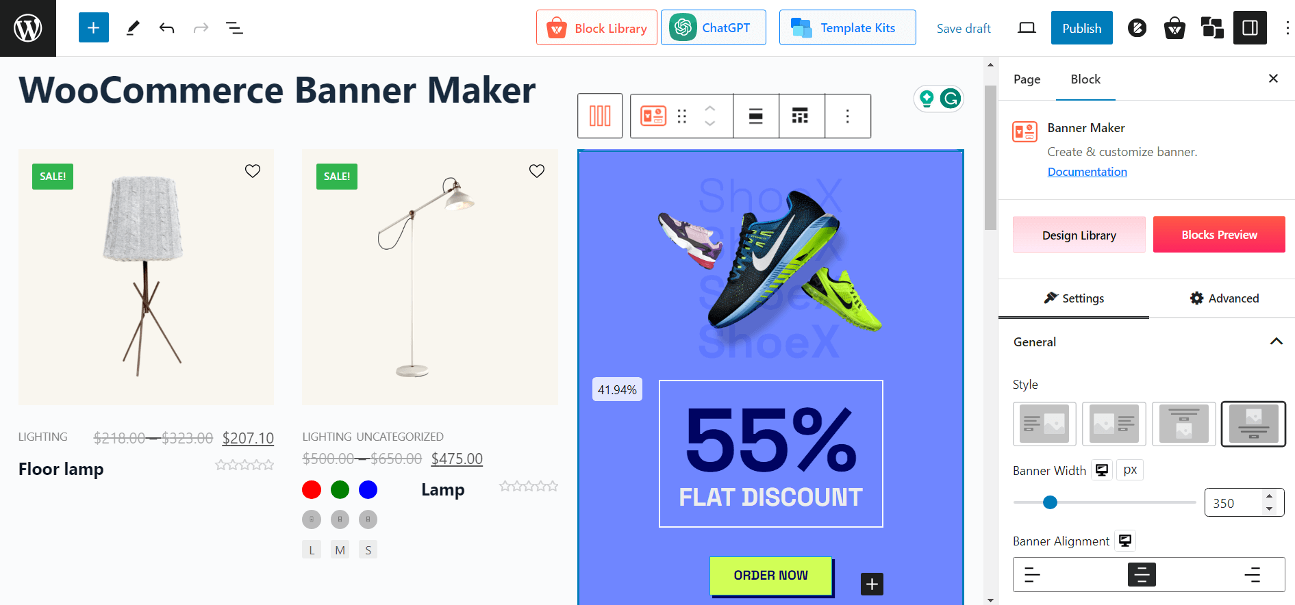 WooCommerce Banner Maker on the Back-end