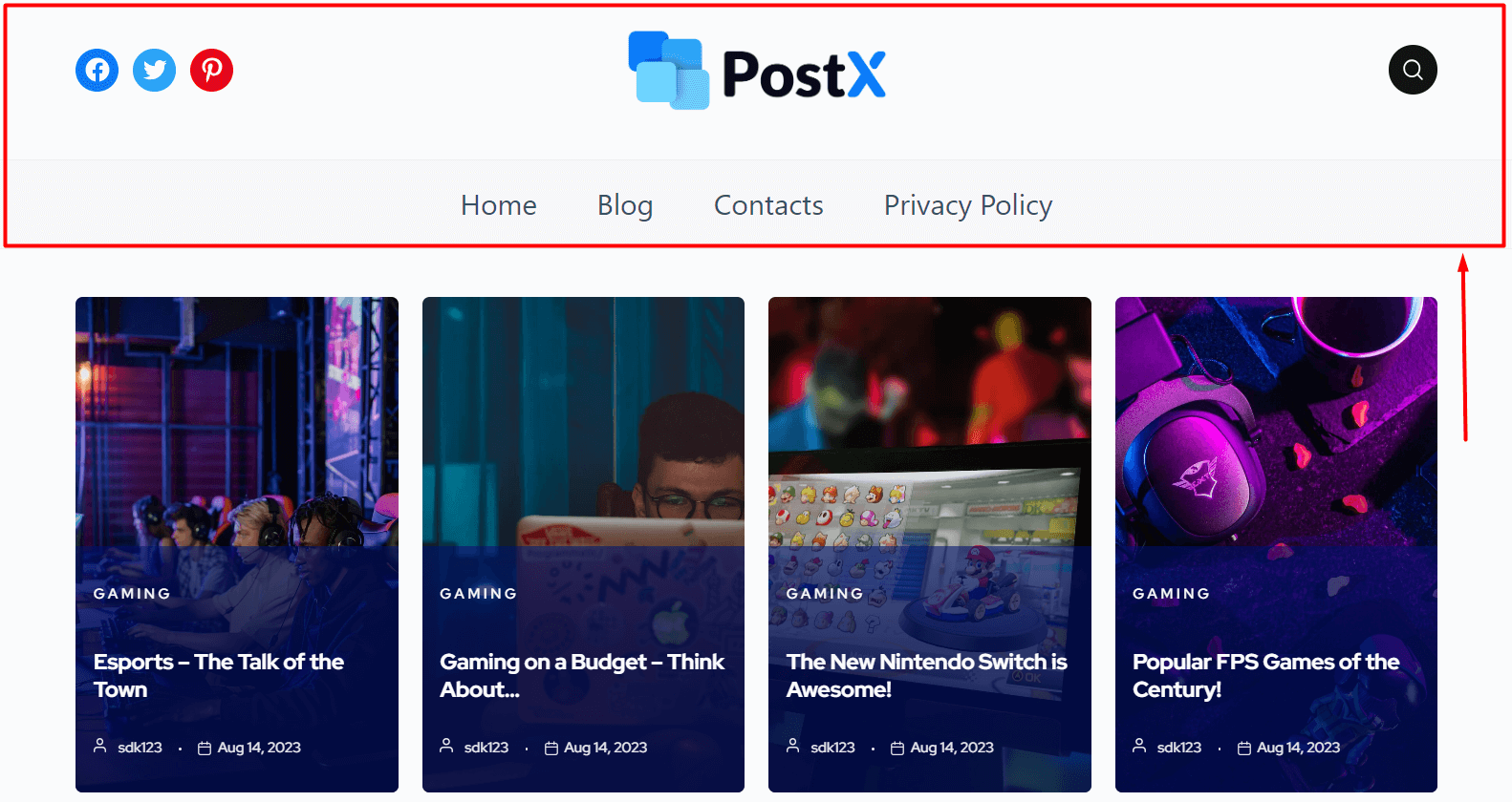 Custom Header Design with PostX