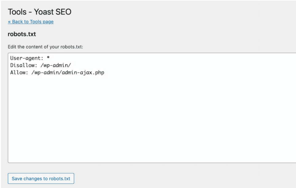 Yoast WordPress Robots txt Editor
