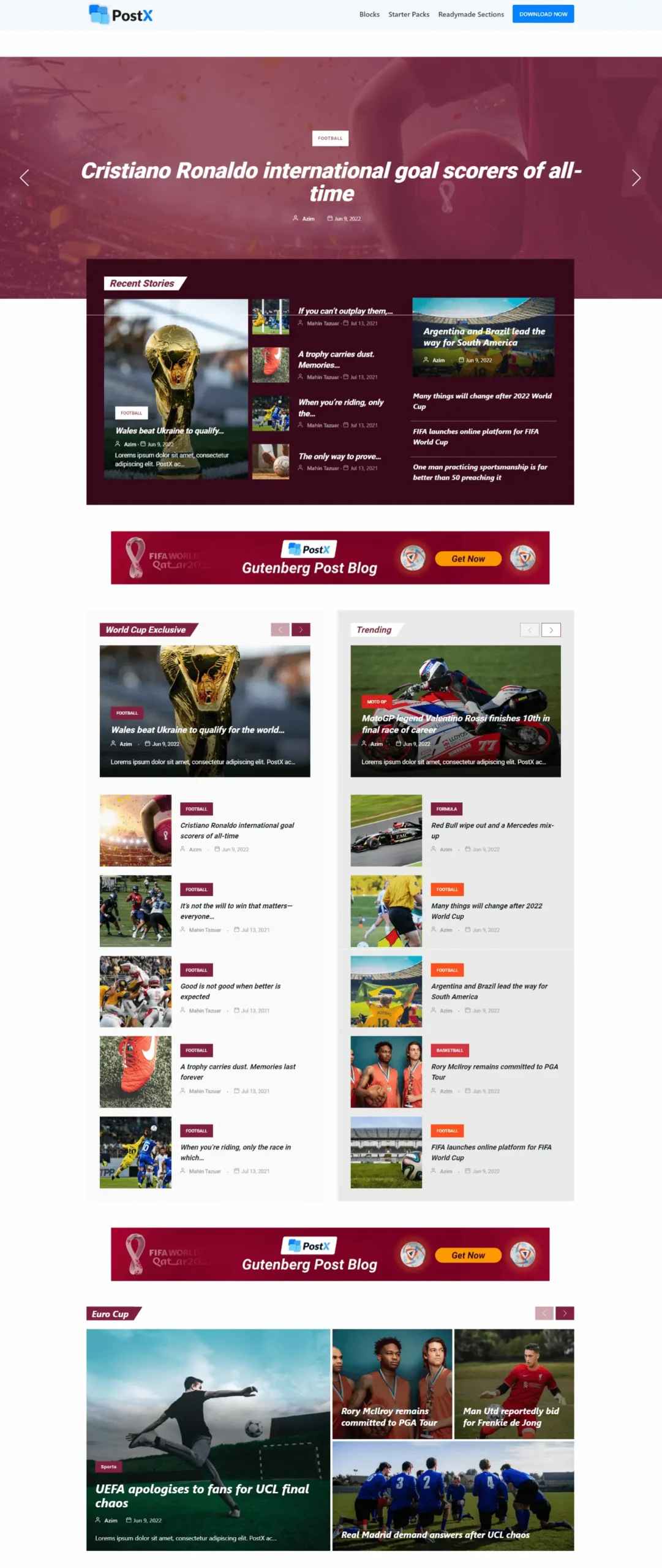 Sports News Layout